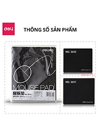 Miếng Lót Chuột DELI Hàng Chính Hãng Bàn Di Chuột Không Viền, Vải Jiaji Di Chuột Êm Ái Chống Thấm Nước Đàn Hồi Tốt