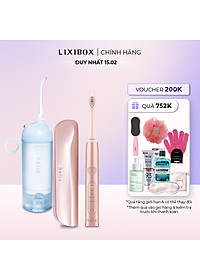 Combo Máy Tăm Nước Cầm Tay Halio UltraClean – Blue Và Bàn Chải Điện Làm Trắng Răng -Rose Gold