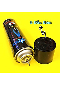 Bình Bơm ga cho bật-lửa-hộp-quẹt kèm 5 đầu bơm các loại bật-lửa-gas - Blue Hàn Quốc 150 gram