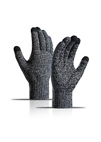 Găng tay len cảm ứng vân tay dùng điện thoại chống trơn trượt thích hợp nam và nữ dày ấm