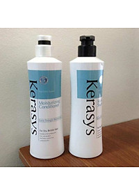 Bộ dầu gội/xả Kerasys Moisture cân bằng độ ẩm cho tóc xơ rồi Hàn Quốc (2x600ml) tặng kèm móc khoá
