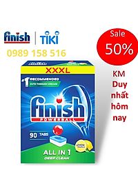 Viên rửa bát Finish All in one 90 viên hương chanh