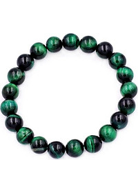 Chuỗi đeo tay Đá Mắt Hổ Xanh Lá Size 8 ly 21 hạt - hợp mệnh Hỏa, mệnh Mộc