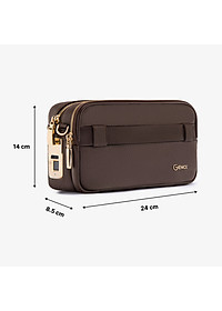 Ví Da Cầm Tay Clutch Nam Chính Hãng GENCE RB09 Da Bò Khóa Vân Tay Cao Cấp Màu Nâu