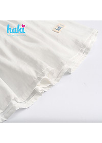 Đầm bé gái nhún 3 tầng tay cánh tiên HK514 - Trắng Haki, váy bé gái, váy mùa hè cho bé gái, váy hè, váy thiết kế cho bé 10-27kg