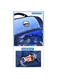 Balo chống gù cho bé đi học tiểu học form hộp đứng nhiều ngăn vải Oxford cao cấp BF18-138L