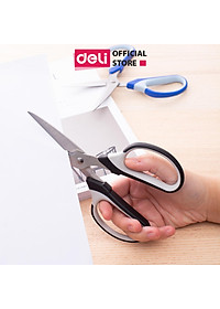 Kéo Văn Phòng 190Mm Deli, Đen/Xanh - E6001