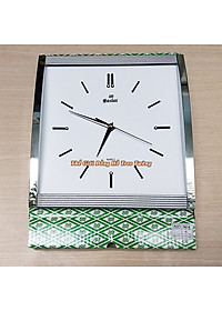 Đồng Hồ KIM TRÔI EASTAR Mặt Kính Cong Cao Cấp - Mặt Chữ nhật Ánh Kim - Tặng Pin Maxell - BH 1 Năm - Decor Trang Trí Treo Tường