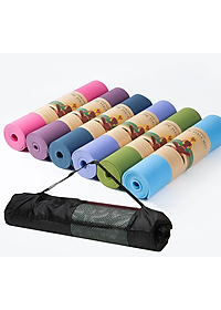 Thảm Tập Yoga TPE 2 Lớp PEAFLO Cao Cấp dày 6mm Kèm Túi