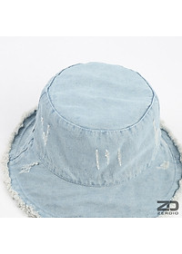 Nón vành tròn, Mũ bucket jean rách nam nữ phong cách cá tính