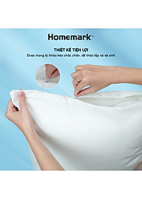 Bảo Vệ Gối Khách Sạn Homemark 50x70cm - Kháng Nước, Chống Bụi, Khóa Kéo Tiện Lợi