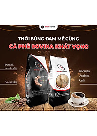 Cà Phê Rovina Khát Vọng -  Pha Máy -  Gói 500gr Nguyên Hạt Với Mùi Vị Đặc Trưng Đúng Vị Thật Của Cà Phê Việt Nam, Vị Đắng Của Robusta, Mùi Thơm Của Arabica