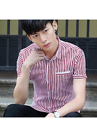 Áo Sơ Mi Nam Ngắn Tay Phối Kẻ Sọc Mẫu RF03 Thời Trang Cao Cấp PONIVA Chất Vải Mềm Mịn Chuẩn Shop