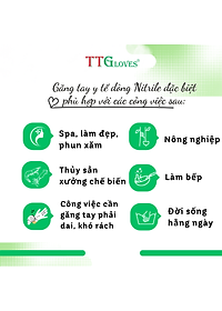Găng Tay Cao Su Y Tế Size S Không Bột Nitrile TTGLOVES Màu Tím (100 Chiếc)