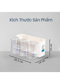 Kệ Để Bàn Chải, Cốc Và Kem Đánh Răng Việt Nhật, Bộ Cắm Bàn Chải 3 cốc - Nhựa Việt Nhật Chính Hãng
