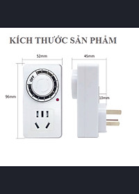 Ổ cắm hẹn giờ cơ MK-958 hẹn giờ tắt sử dụng đơn giản công suất 10A/220V + Tặng Phích chuyển đổi từ 3 chấu sang 2