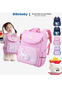 Balo học sinh tiểu học chống gù lưng cho bé trai bé gái đi học cấp 1 vải cao cấp chống nước BF2370