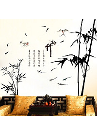 Decal Giấy dán tường bụi trúc đơn sắc XL8237