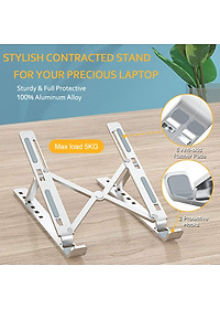 Giá đỡ Aluminum hợp kim nhôm cho Macbook laptop 10 inch đên 15.6 inch hiệu HOTCASE giúp tản nhiệt thiết kế nhôm nguyên khối - Hàng nhập khẩu