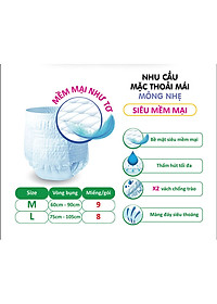 [Mẫu mới] Combo 2 Tã quần SunMate siêu mềm mại G1 mới size XL-14+2 miếng