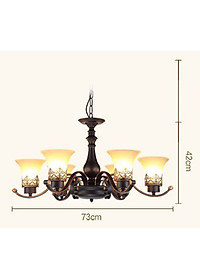 Đèn chùm YADO 6 tay phong cách cổ điển - kèm bóng Led chuyên dụng