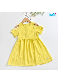 Váy bé gái_đầm cộc tay hở vai chính hãng HAKI, váy mùa hè cho bé, đầm trẻ em, váy thiết kế cho bé 10-27kg HK521