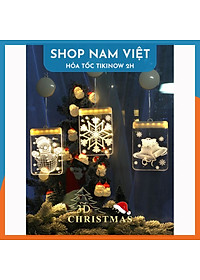 Dây Treo Đèn LED 3D Hình Cây Thông, Chuông Trang Trí Giáng Sinh, Noel - Chính Hãng NAVIVU