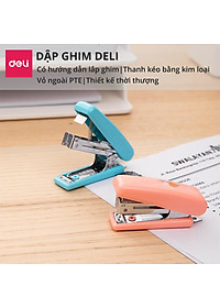  Dập ghim mini #10 Deli, 12 trang, Xanh, Hồng - 1 cái E0222
