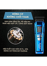 Tông đơ chấn viền Kemei KM-2795 lưỡi cắt mạ carbon DLC cao cấp công suất mạnh mẽ 8W sạc nhanh USB pin lâu - Chính hãng