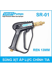 Súng xịt áp lực rửa xe vệ sinh máy lạnh tưới cây có chỉnh tia ren trong 13mm Smartpumps