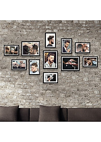 Bộ Khung Treo Tường Trang Trí Salon Cắt Tóc Nam Cực Đẹp Tặng Kèm bộ ảnh như hình mẫu, đinh treo tranh và sơ đồ treo - PGC237