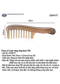 Lược sừng răng thưa xuất Nhật hàng VIP (Size: XL - 19cm) COH177 - Cho tất cả các loại tóc /xoăn /xù /rối - Chăm sóc tóc