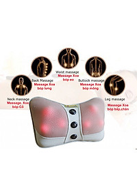 Gối massage thư giãn hồng ngoại ayosun 6 bi