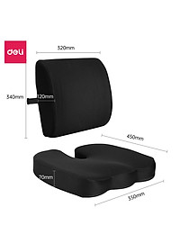 Đệm Lót Lưng Ghế Văn Phòng Deli - Thiết Kế 3D Lưới Thoáng, Ngồi Thiền Giúp Chống Đau Lưng, Đau Xương Cụt, Đau Thần Kinh Tọa Dành Cho Dân Văn Phòng, Lái Xe, Sinh Viên, Người Bị Trĩ - VS750 / VS751