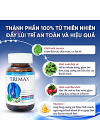 Viên Uống Hỗ Trợ Co Thắt Búi Trĩ Trimax Hủ 30 Viên Nguyên Liệu Từ Thiên Nhiên