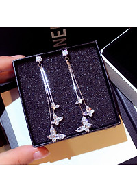 Bông tai thả cánh bướm dáng dài nữ tính