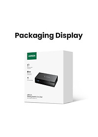 Ugreen UG15149CM618TK 2 vào 1 ra Bộ gộp USB 3.0 hỗ trợ tốc độ 5Gbps kèm 2 cáp 2 đầu USB 3.0 dài 1.5M Màu Đen - HÀNG CHÍNH HÃNG