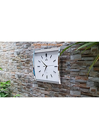 Đồng Hồ KIM TRÔI EASTAR Mặt Kính Cong Cao Cấp - Mặt Chữ nhật Ánh Kim - Tặng Pin Maxell - BH 1 Năm - Decor Trang Trí Treo Tường