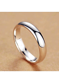 Nhẫn Nữ Bạc Nguyên Chất S99 Trơn Tròn Đơn Giản Nhẹ Nhàng BẠC HIỂU MINH NU401F