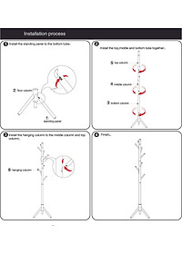 Cây treo quần áo 3 chân 8 nhánh treo bằng gỗ cao su màu tự nhiên