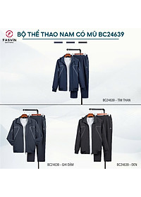 Bộ quần áo gió nam 2 lớp có mũ FASVIN BC24639.HN vải thể thao cao cấp lót vải thun hàng chính hãng