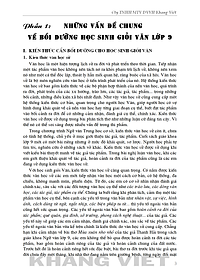 Những Điều Cần Biết Bồi Dưỡng Học Sinh Giỏi Ngữ Văn Lớp 9 (Phiên Bản Mới Nhất)