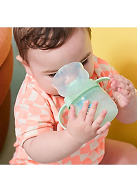 Bình tập uống nước có vòi mút chống tràn, chống sặc Tommee Tippee Soft Spout, 150ml, cho bé từ 4 tháng – Xanh