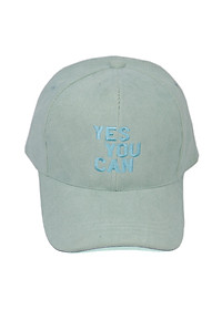Nón kết nhung YES YOU CAN, chất liệu vải mềm mượt, kiểu dáng thời trang cá tính, có khóa tăng giảm size - Hạnh Dương - Xanh nhạt