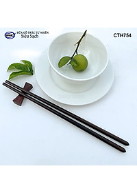 Đũa đầu búp gỗ Trắc Việt Nam Siêu sạch (10 đôi) Kháng khuẩn, không nấm mốc (CTH754) để mộc siêu bền - an toàn sức khỏe