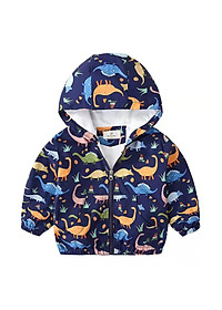 Áo khoác gió bé trai 2-7 tuổi 2 lớp in hình ngộ nghĩnh, Áo gió cho bé xuất Hàn bên trong lót cotton hàng Quảng Châu