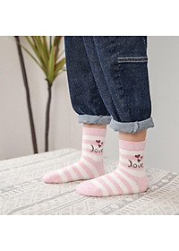 Tất cho bé gái màu hồng họa tiết đáng yêu vớ cổ cao nhiều size cho trẻ em học sinh 4 - 15 tuổi TA16