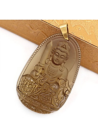 Mặt Phật Văn Thù Bồ Tát đá Obsidian 5cm MBNN3 - phật bản mệnh tuổi Mão - Mặt size lớn