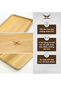 Khay gỗ keo đa năng hình chữ nhật Vibasic, đa dạng kích thước, chụp hình decor đựng đồ trang trí