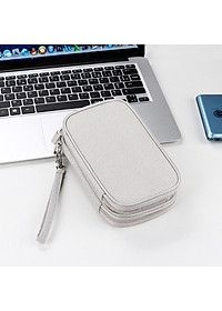 Túi đựng phụ kiện công nghệ đựng pin sạc dự phòng, điện thoại, cáp sạc usb, tai nghe có quai cầm, [Loại cao cấp - Màu Đen] Túi Đựng Phụ Kiện Công Nghệ Có Quai Cầm, Chống Nước - Hàng Chính Hãng dododios
